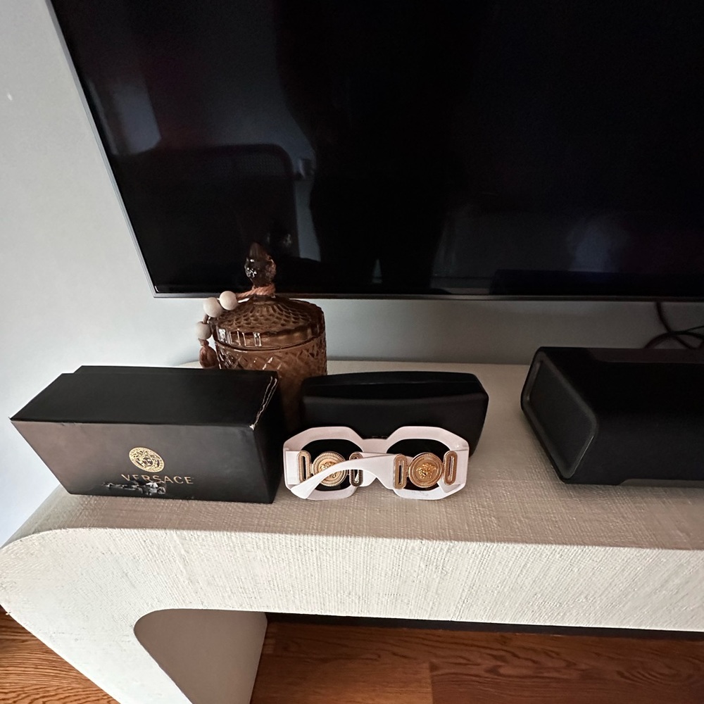 Versace over size mirrored sunglasses
